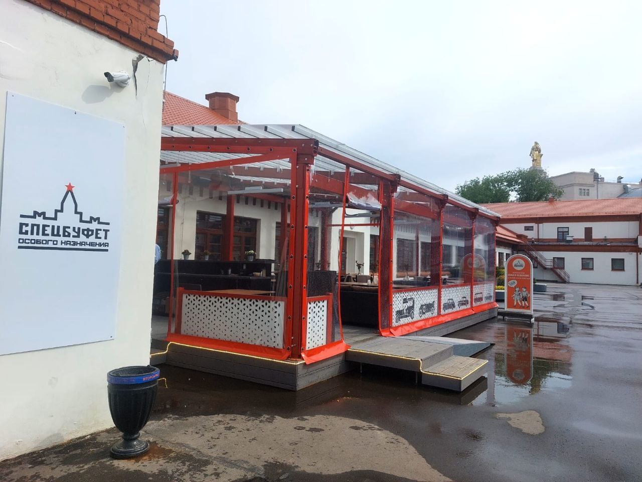 ПВХ шторы для летней террасы кафе в Никологорах