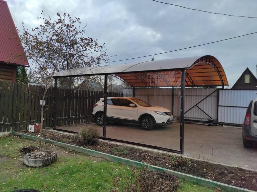 Прозрачные шторы ПВХ для навеса под автомобиль в Никологорах